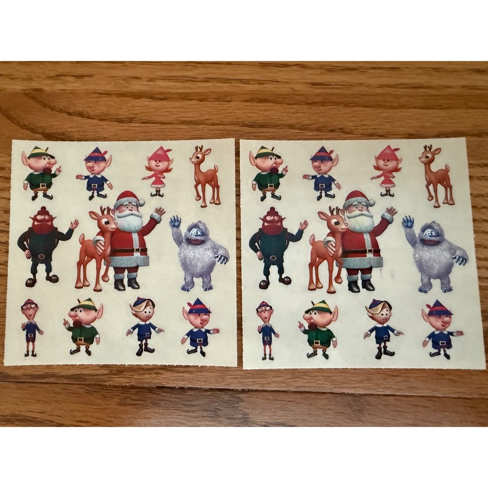 Rudolph Red-Nosed Reindeer Christmas Sticker Sheets Santa Bumble Yukon 2ct